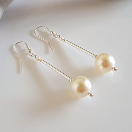Long Drop Swarovski Pearl Earrings 408